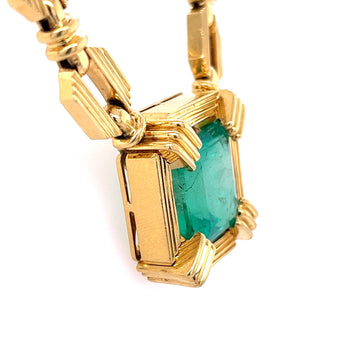 Henry Dunay 19.48 carat Colombian Emerald Necklace in 18k Yellow Gold – Assay Jewelers