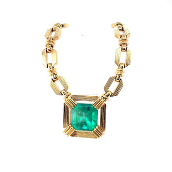 Henry Dunay 19.48 carat Colombian Emerald Necklace in 18k Yellow Gold – Assay Jewelers