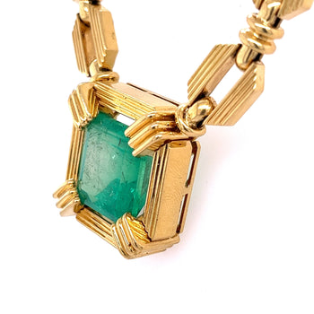 Henry Dunay 19.48 carat Colombian Emerald Necklace in 18k Yellow Gold – Assay Jewelers