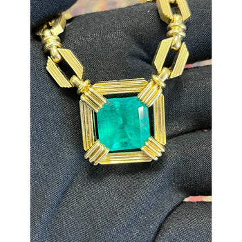 Henry Dunay 19.48 carat Colombian Emerald Necklace in 18k Yellow Gold – Assay Jewelers
