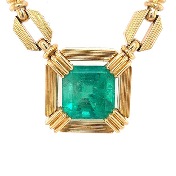Henry Dunay 19.48 carat Colombian Emerald Necklace in 18k Yellow Gold – Assay Jewelers
