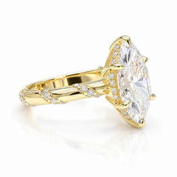 IGI Cert. 3 Carat Marquise Lab Diamond Pave Twist Shank Engagement Ring – Assay Jewelers