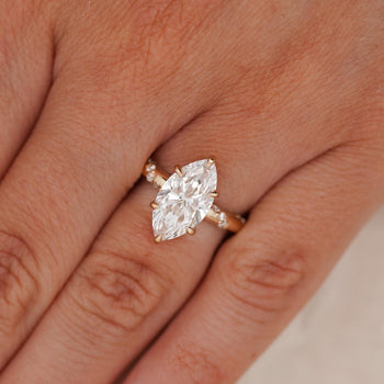 IGI Cert. 3 Carat Marquise Lab Diamond Pave Twist Shank Engagement Ring – Assay Jewelers