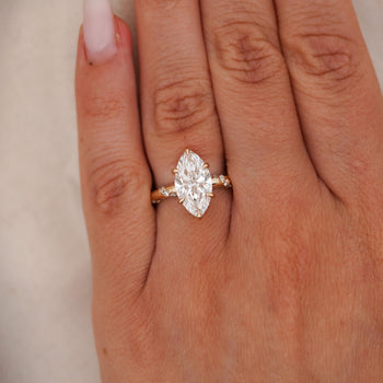 IGI Cert. 3 Carat Marquise Lab Diamond Pave Twist Shank Engagement Ring – Assay Jewelers