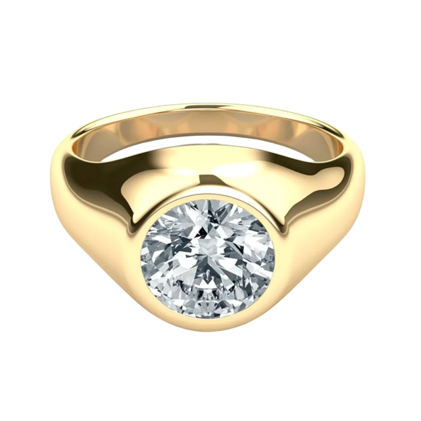 IGI Certified 2.5 to 3 Carat Lab Diamond Bezel Set Men's Ring