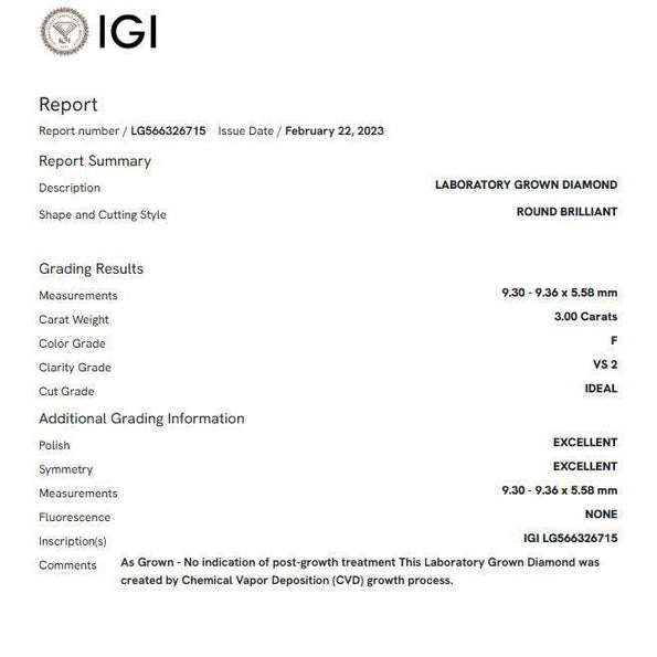 IGI Certified 6 Carat TW Lab Grown Diamond 14K Martini Stud Earrings