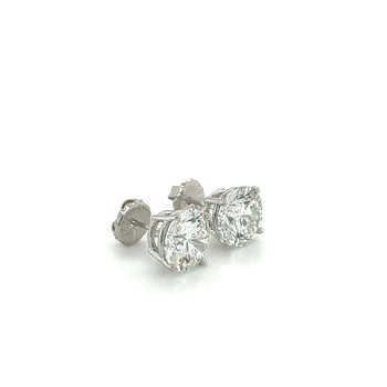 Orecchini a perno con chiusura a pressione, taglio rotondo totale 6 carati, certificati IGI, a 4 griffe, in oro 14K – Assay Jewelers