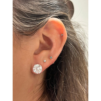 Orecchini a perno con chiusura a pressione, taglio rotondo totale 6 carati, certificati IGI, a 4 griffe, in oro 14K – Assay Jewelers