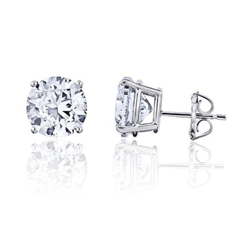 Orecchini a perno con chiusura a pressione, taglio rotondo totale 6 carati, certificati IGI, a 4 griffe, in oro 14K – Assay Jewelers
