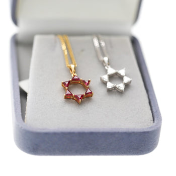 Ruby Star of David 18K Gold Pendant Necklace – Assay Jewelers