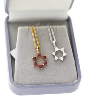 Diamond Star of David Pendant 18K White Gold Necklace – Assay Jewelers