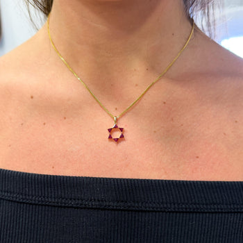 Ruby Star of David 18K Gold Pendant Necklace – Assay Jewelers