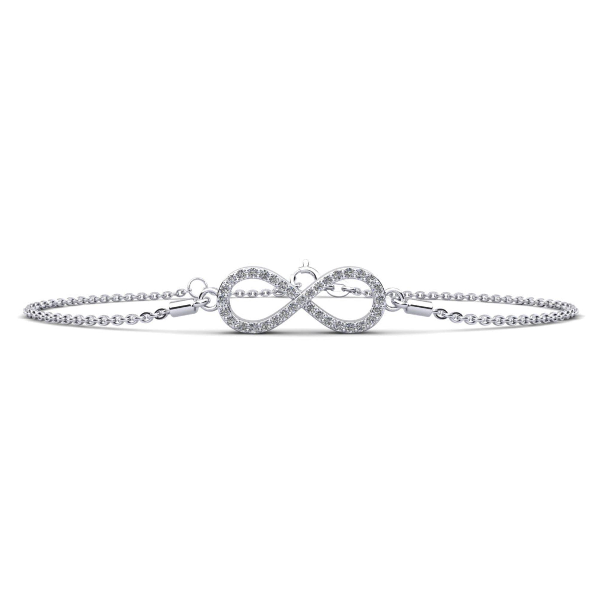 Infinity Pave Diamond Charm Bracelet in 14K
