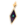 Intarsia Opal Malachite & Black Onyx with Diamond 14K Gold Pendant Necklace