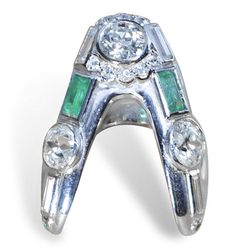 Art Deco Emerald and Diamond Palladium Antique Ring – Assay Jewelers