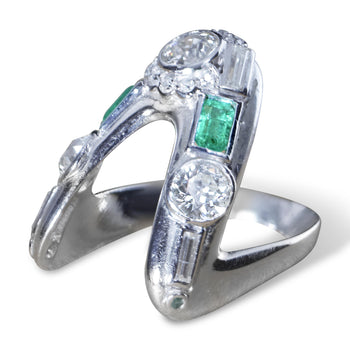 Art Deco Emerald and Diamond Palladium Antique Ring – Assay Jewelers