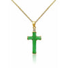 Pendentif Croix en Jade en Or Massif 18k