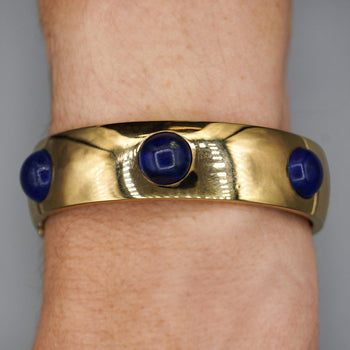 Lapis Lazuli Flush Set 18K Gold Bangle Bracelet – Assay Jewelers