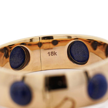 Lapis Lazuli Flush Set 18K Gold Bangle Bracelet – Assay Jewelers