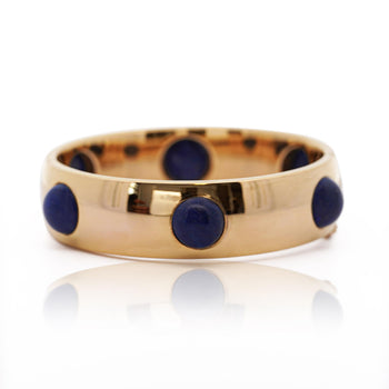 Lapis Lazuli Flush Set 18K Gold Bangle Bracelet – Assay Jewelers