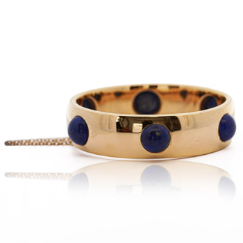 Lapis Lazuli Flush Set 18K Gold Bangle Bracelet – Assay Jewelers