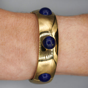 Lapis Lazuli Flush Set 18K Gold Bangle Bracelet – Assay Jewelers