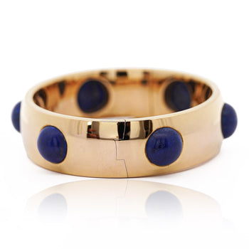 Lapis Lazuli Flush Set 18K Gold Bangle Bracelet – Assay Jewelers