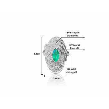 Ring a cupola con smeraldo taglio marquise e diamanti – Assay Jewelers