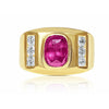 Bague pour hommes de 2,70 carats avec rubis taille Coussin en or 14K