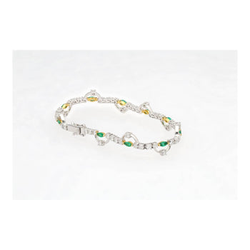 Natural 0.72 Carat Emerald & 2.08 Carat Diamond Charm Bracelet in 18K Gold – Assay Jewelers