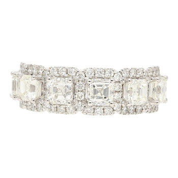 18Kホワイトゴールドのナチュラル2.75 CTTWアッシャーカットダイヤモンドクラウンRing – Assay Jewelers