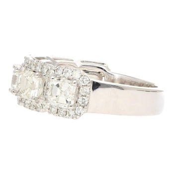 天然2.75CTTWアッシャーカットダイヤモンドのクラウンRing、18Kホワイトゴールド – Assay Jewelers