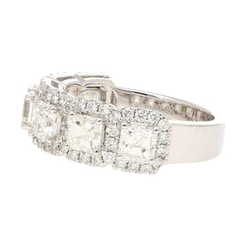 Natural 2.75 CTTW アッシャーカットダイヤモンドのクラウンRing、18Kホワイトゴールド製 – Assay Jewelers