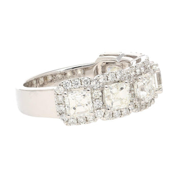 18Kホワイトゴールドの天然2.75CTTWアッシャーカットダイヤモンドクラウンRing婚約リング – Assay Jewelers