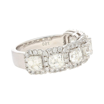 18Kホワイトゴールドのナチュラル2.75CTTWアッシャーカットダイヤモンドクラウンRing婚約指輪 – Assay Jewelers