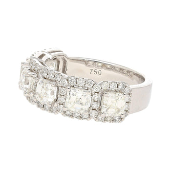 18Kホワイトゴールドの天然2.75 CTTWアッシャーカットダイヤモンドクラウンRing – Assay Jewelers