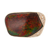 Natural Ammolite and Diamond Pave 14K Gold Brooch Pin