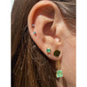 Natural Colombian Emerald Square cut drop Earrings in 18k solid gold