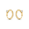 Natural Diamond 14K Huggie Hoop Earrings Multi Ear Placement
