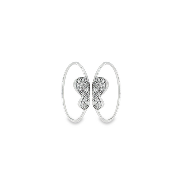 Natural Diamond Butterfly Two Piece Stack Ring in 14K Gold