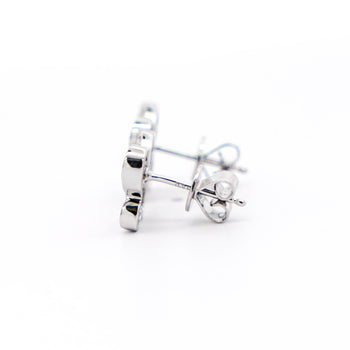 Natural Diamond and Pink Sapphire Cluster Butterfly Stud Earrings in 14K White Gold – Assay Jewelers