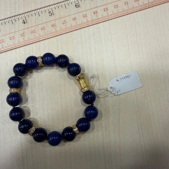 Natural Lapis Lazuli 15 Bead 52 Diamond Rondelle 18K Gold 8 Inch Bracelet – Assay Jewelers