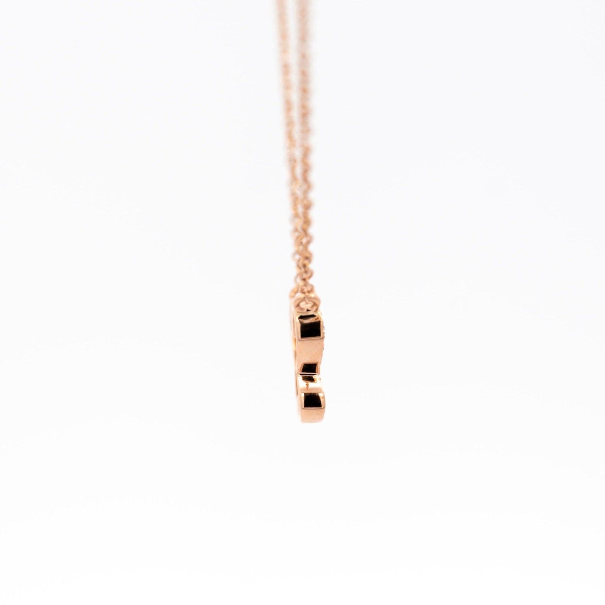 Natural Pink Diamond Butterfly Charm Floating Pendant Necklace in 18K Rose Gold