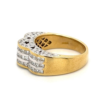 Ring cluster a stella con diamanti naturali taglio princess in oro 18k – Assay Jewelers
