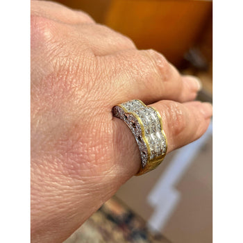 Ring cluster a stella con diamanti naturali taglio princess in oro 18k – Assay Jewelers