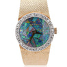 Omega 23mm Fire Black Opal Dial & Diamond Bezel 14K Gold Vintage Watch