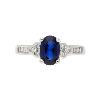 alt
Zaffiro blu naturale taglio ovale con Diamonds naturali taglio baguette in oro bianco massiccio 18k – Assay Jewelers