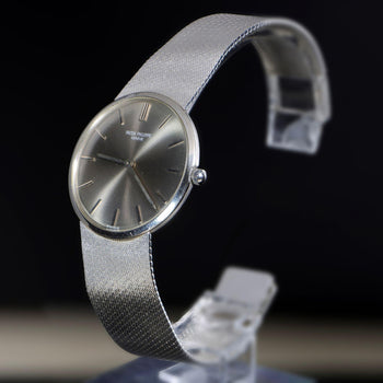 Patek Philippe Calatrava 3468 34mm Gray Dial 18K White Gold Watch – Assay Jewelers