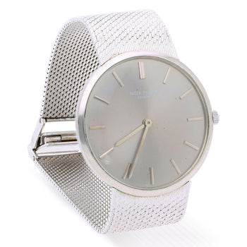 Patek Philippe Calatrava 3468 34mm Gray Dial 18K White Gold Watch – Assay Jewelers