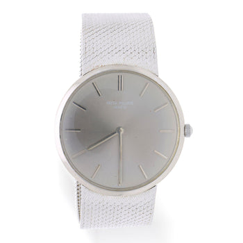 Patek Philippe Calatrava 3468 34mm Gray Dial 18K White Gold Watch – Assay Jewelers